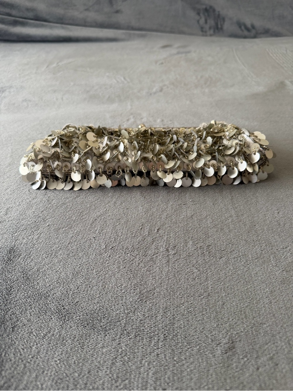 Sequined Silver Evening Clutch Bag - Picture 8 of 8